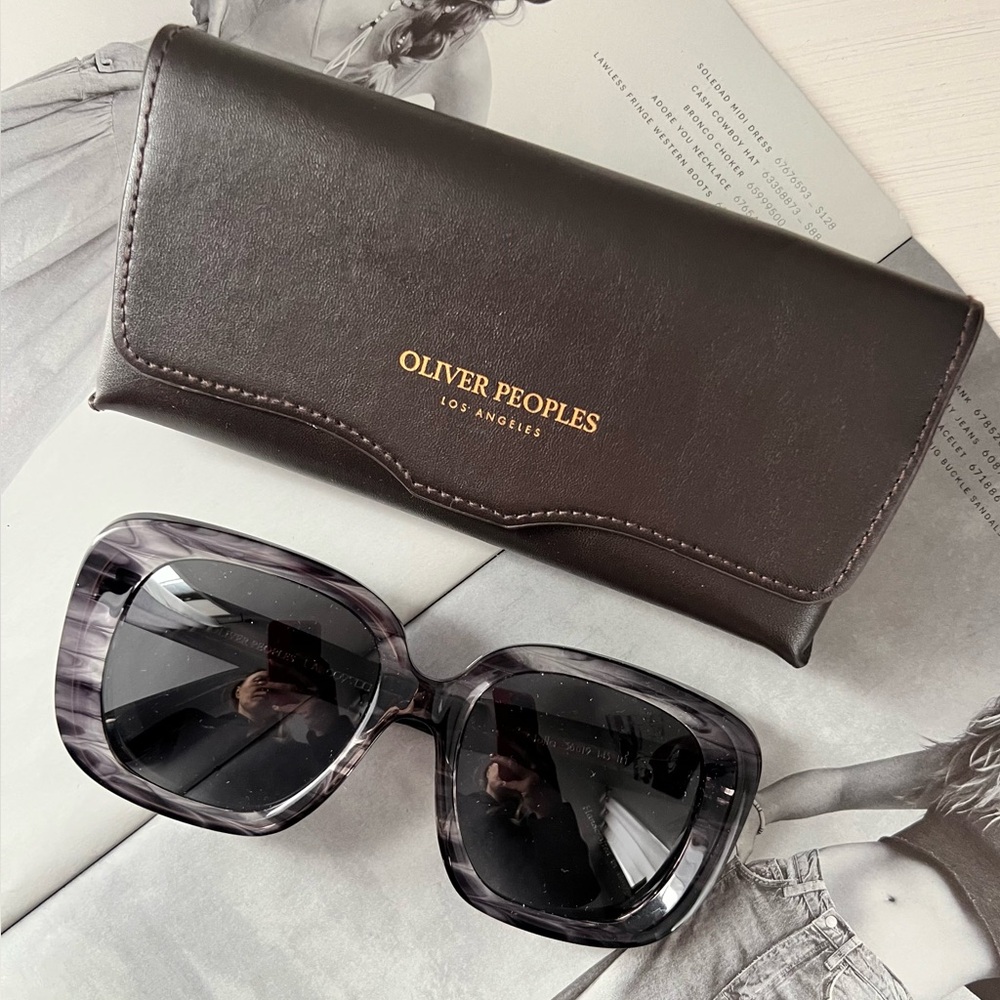 Oliver Peoples Gray square oversized Sunglasses